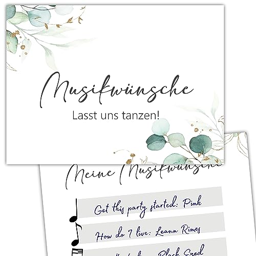Eummel 50 Zauberhafte Musikwunschkarten Hochzeit Musikwunsch Dj Karten Musikwunschkarten Geburtstag Boho Musikwünsche Musikkarten Partykarten von Eummel