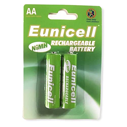 Eunicell AA-Batterien, wiederaufladbar, 600 mAh, 1,2 V, NI-MH Solarlicht/schnurloses Telefon, 2 Stück von Eunicell