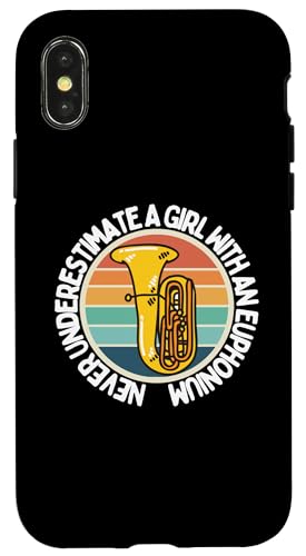 Unterschätzen Sie niemals ein Mädchen mit einem Euphonium Euphoniumist Hülle für iPhone X/XS Unterschätzen Sie niemals ein Mädchen mit einem Euphonium Euphoniumist Hülle für iPhone X/XS von Euphonium Gifts For Men And Women