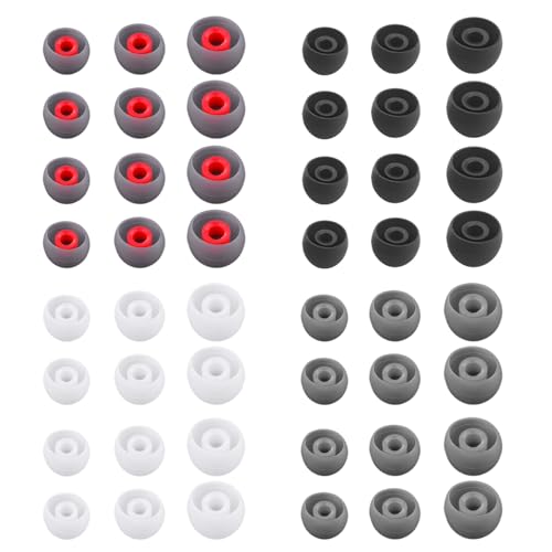 Eupneicu Ersatz Silikon Ohrstöpsel, Kopfhörer Ohrpolster, 3 Farben, 3 Größen, Kompatibel Mit Den Meisten In-Ear Kopfhörer, Ersatzpolster Ohrpolster Kopfhörer Aufsätze In-Ear [48 Stücke] von Eupneicu