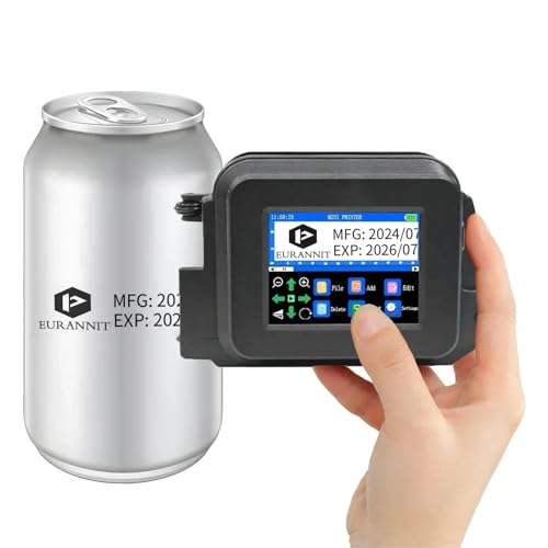 Eurannit XMINI Tragbarer Handdrucker, Handdrucker 12.7 mm Düse für Text QR Barcode Batch Nummer Bild Logo Datum, mit 42ml ER520 Tintenpatrone Schnelle Trocknung Eurannit XMINI Tragbarer Handdrucker, Handdrucker 12.7 mm Düse für Text QR Barcode Batch Nummer Bild Logo Datum, mit 42ml ER520 Tintenpatrone Schnelle Trocknung von Eurannit