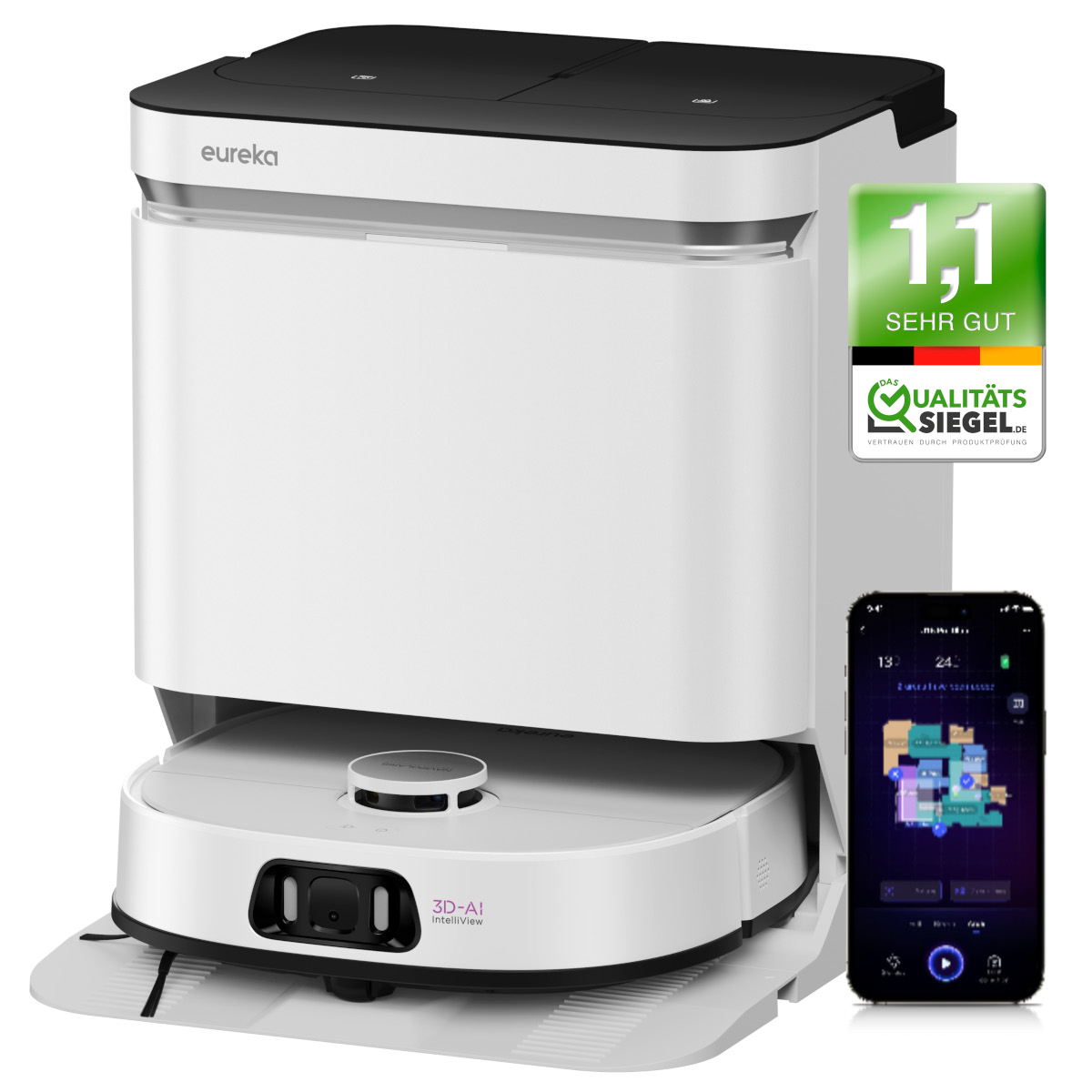 Eureka J15 Pro Ultra Saug-/Wischroboter 8-in-1 Multifunktionsladestation von Eureka