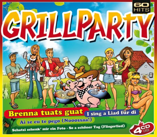 Grillparty - 60 Hits auf 4 CDs (inkl. Brenna tuats guat, I sing a Liad für di, Ai se eu te pego, Schatzi schenk mir ein Foto, Fliegerlied...) von Euro Trend (MCP Sound & Media)