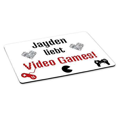 Eurofoto Gaming-Mousepad mit Namen Jayden und schönem Motiv - Jayden liebt Video Games - | Gamer-Mousepad | Mausmatte | Mauspad von Eurofoto