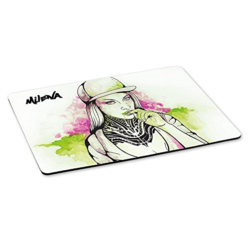 Eurofoto Gaming-Mousepad mit Namen Milena und schönem Sketchbook-Motiv für Mädchen - Gamer-Mousepad | Mausmatte | Mauspad von Eurofoto