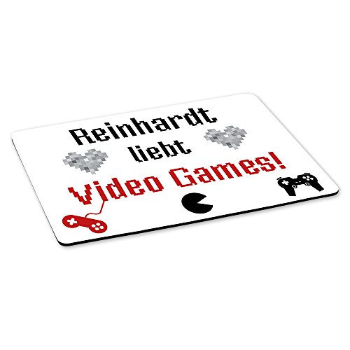 Eurofoto Gaming-Mousepad mit Namen Reinhardt und schönem Motiv - Reinhardt liebt Video Games - | Gamer-Mousepad | Mausmatte | Mauspad von Eurofoto