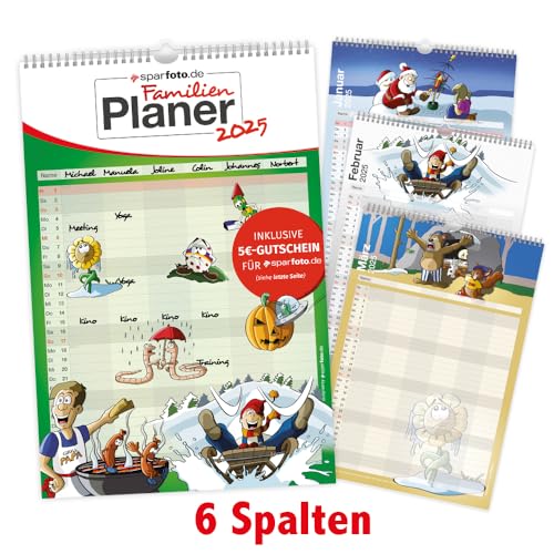 Familienplaner/Familien-Kalender 2025 im XXL-Format mit 6 Spalten, 29,7 cm x 44 cm - Wandkalender inkl. Feiertage und Ferientermine Familienplaner/Familien-Kalender 2025 im XXL-Format mit 6 Spalten, 29,7 cm x 44 cm - Wandkalender inkl. Feiertage und Ferientermine von Eurofoto