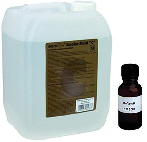 5 Liter Eurolite C (Standard) Nebelfluid + 20 ml Duftstoff Kirsch, Smoke-Fluid, Nebel-Fluid-Flüssigkeit für Nebelmaschine von Eurolite