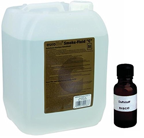 5 Liter Eurolite C (Standard) Nebelfluid + 30 ml Duftstoff Disco-Energy, Smoke-Fluid, Nebel-Fluid-Flüssigkeit für Nebelmaschine von Eurolite