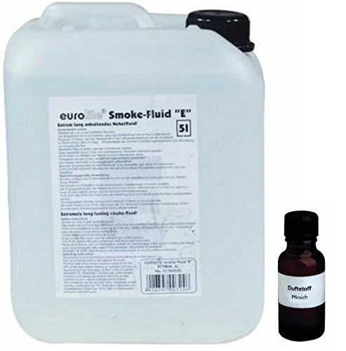 5 Liter Eurolite E (Extrem) Nebelfluid + 20 ml Duftstoff Aprikose-Pfirsich, Smoke-Fluid, Nebel-Fluid-Flüssigkeit für Nebelmaschine von Eurolite