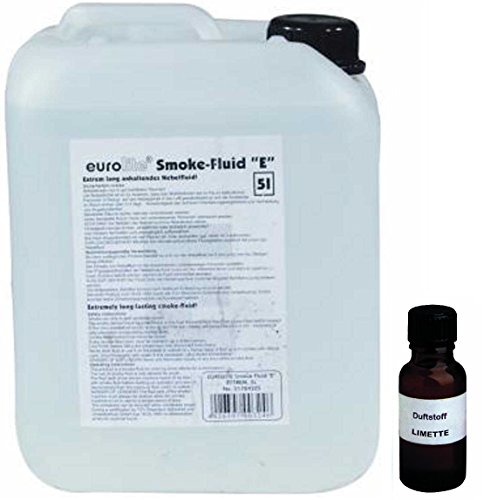 5 Liter Eurolite E (Extrem) Nebelfluid + 30 ml Duftstoff Limette-Zitrone, Smoke-Fluid, Nebel-Fluid-Flüssigkeit für Nebelmaschine von Eurolite