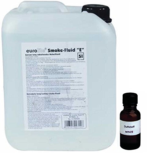 5 Liter Eurolite E (Extrem) Nebelfluid + 20 ml Duftstoff Mint-Minze, Smoke-Fluid, Nebel-Fluid-Flüssigkeit für Nebelmaschine von Eurolite