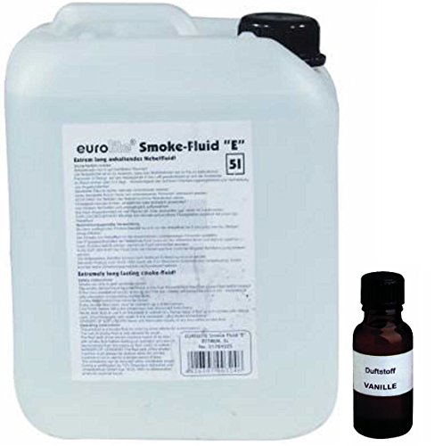 5 Liter Eurolite E (Extrem) Nebelfluid + 20 ml Duftstoff Vanille, Smoke-Fluid, Nebel-Fluid-Flüssigkeit für Nebelmaschine von Eurolite