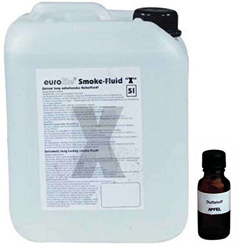 5 Liter Eurolite X (Extrem A2) Nebelfluid + 20 ml Duftstoff Apfel, Smoke-Fluid, Nebel-Fluid-Flüssigkeit für Nebelmaschine von Eurolite