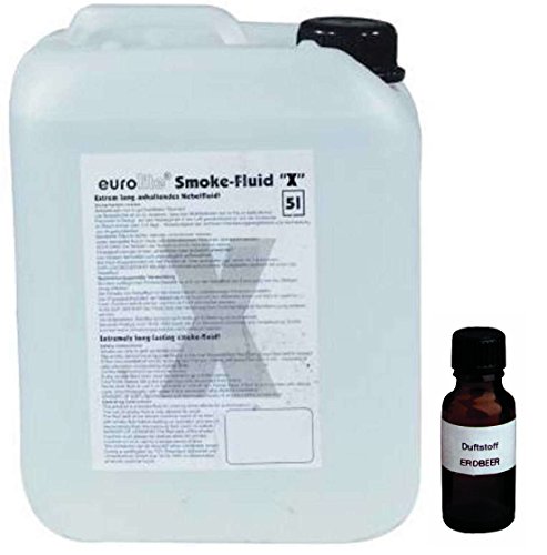 5 Liter Eurolite X (Extrem A2) Nebelfluid + 20 ml Duftstoff Erdbeere, Smoke-Fluid, Nebel-Fluid-Flüssigkeit für Nebelmaschine von Eurolite