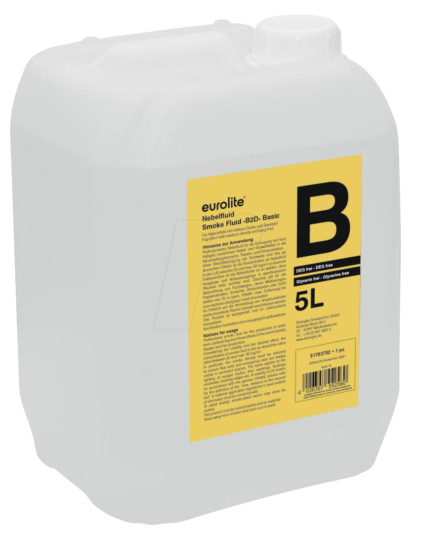 EURO 51703752 - Smoke Fluid B2D Basic , für Nebelmaschinen, 5 l von Eurolite