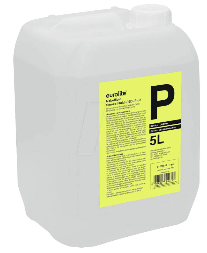 EURO 51703832 - Smoke Fluid P2D Standard , für Nebelmaschinen, 5 l von Eurolite