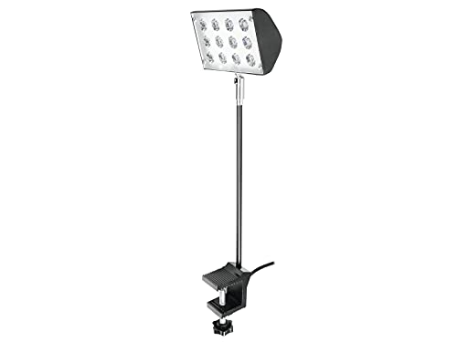 EUROLITE LED KKL-12 Fluter 3200K schwarz | Warmweiße 12-Watt-LED-Leuchte an Auslegerarm mit Klemmhalterung von Eurolite