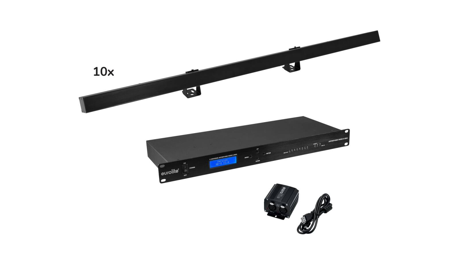 EUROLITE Set 10x LED PR-100/32 Pixel DMX Rail sw + DMX Software EUROLITE Set 10x LED PR-100/32 Pixel DMX Rail sw + DMX Software von Eurolite