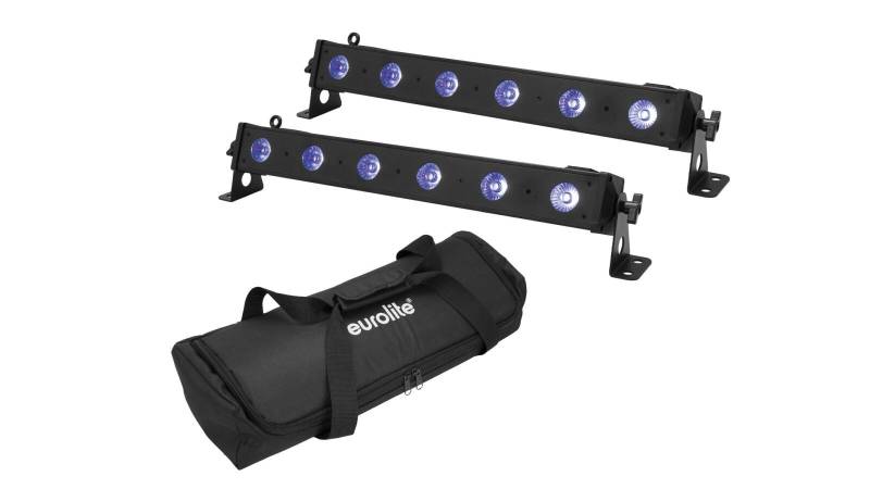 EUROLITE Set 2x LED BAR-6 QCL RGB+UV Leiste + Soft-Bag von Eurolite