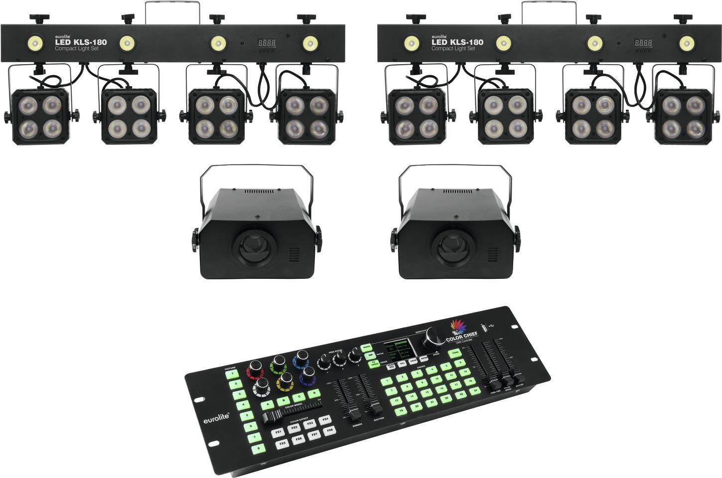 EUROLITE Set 2x LED KLS-180 + 2x LED WF-40 + DMX LED Color Chief Controller (20000435) von Eurolite