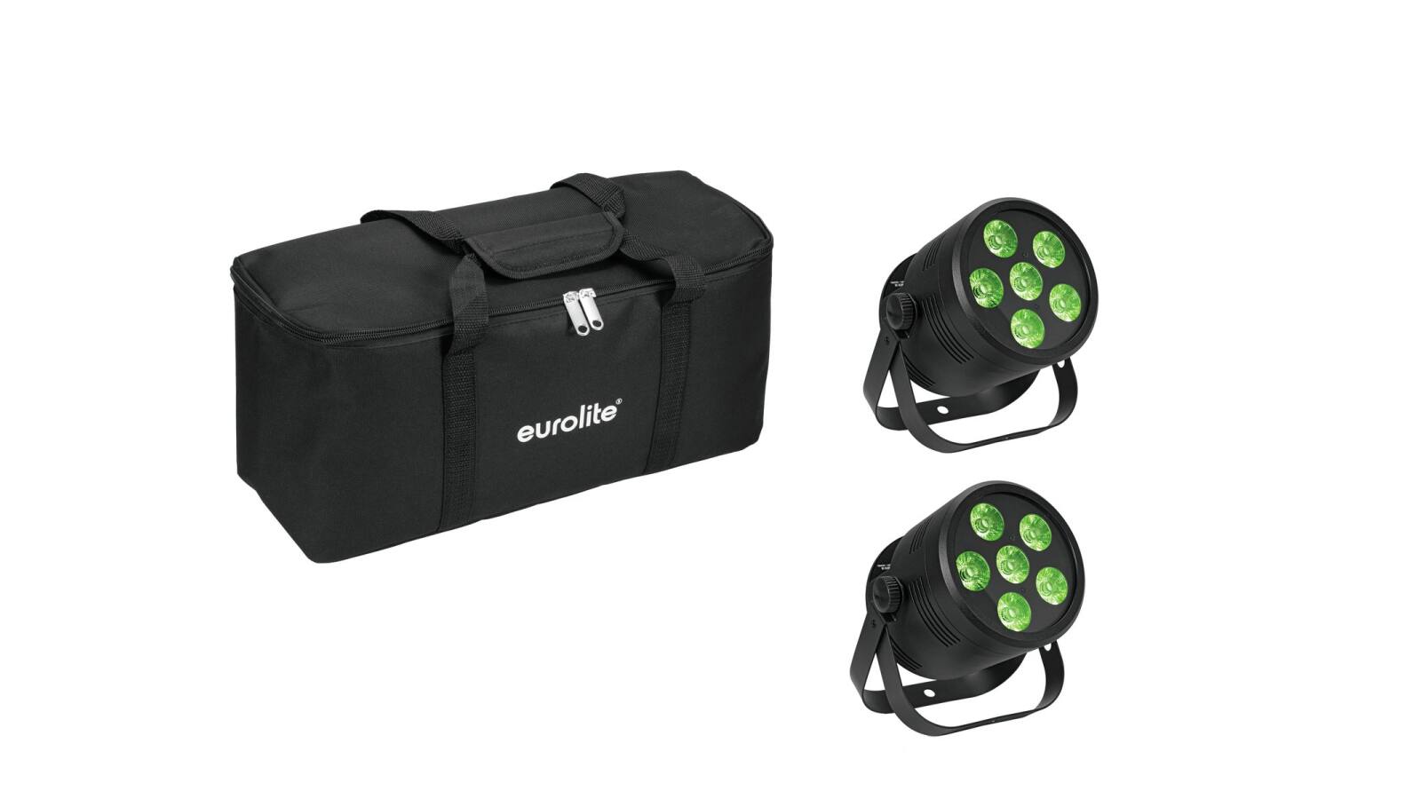 EUROLITE Set 2x LED Silent Par 6 QCL Floor sw + Soft-Bag EUROLITE Set 2x LED Silent Par 6 QCL Floor sw + Soft-Bag von Eurolite