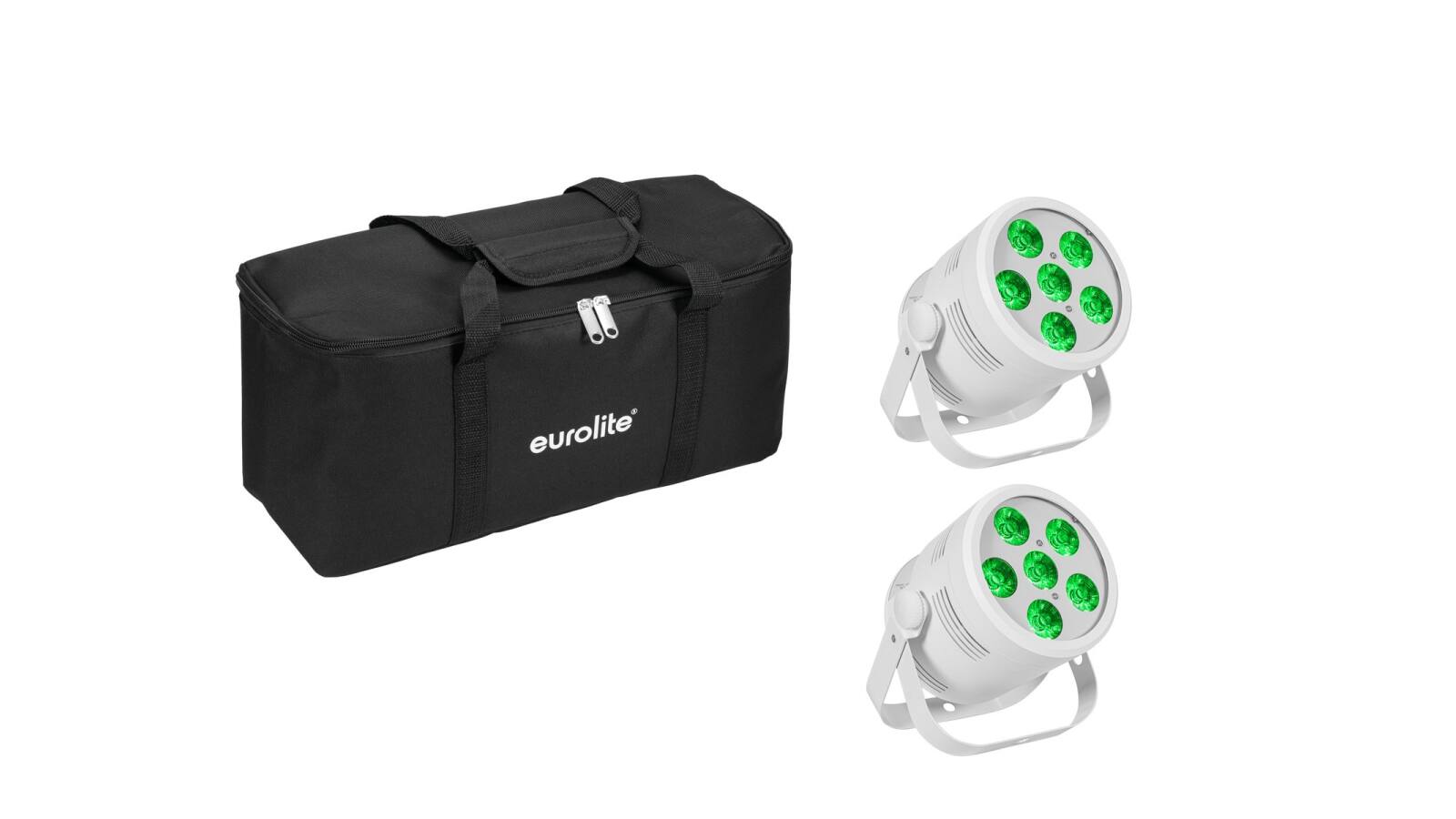 EUROLITE Set 2x LED Silent Par 6 QCL Floor ws + Soft-Bag EUROLITE Set 2x LED Silent Par 6 QCL Floor ws + Soft-Bag von Eurolite