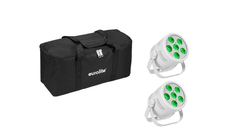 EUROLITE Set 2x LED Silent Par 6 QCL Floor ws + Soft-Bag von Eurolite