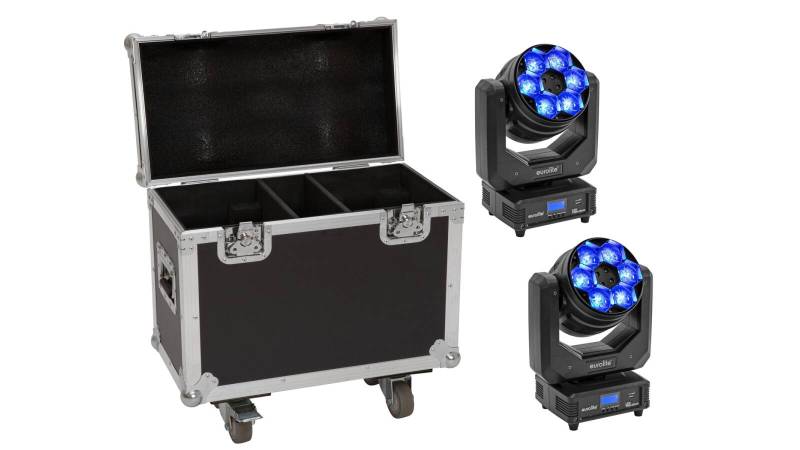 EUROLITE Set 2x LED TMH-H240 Beam/Wash/Flowereffekt + Case von Eurolite