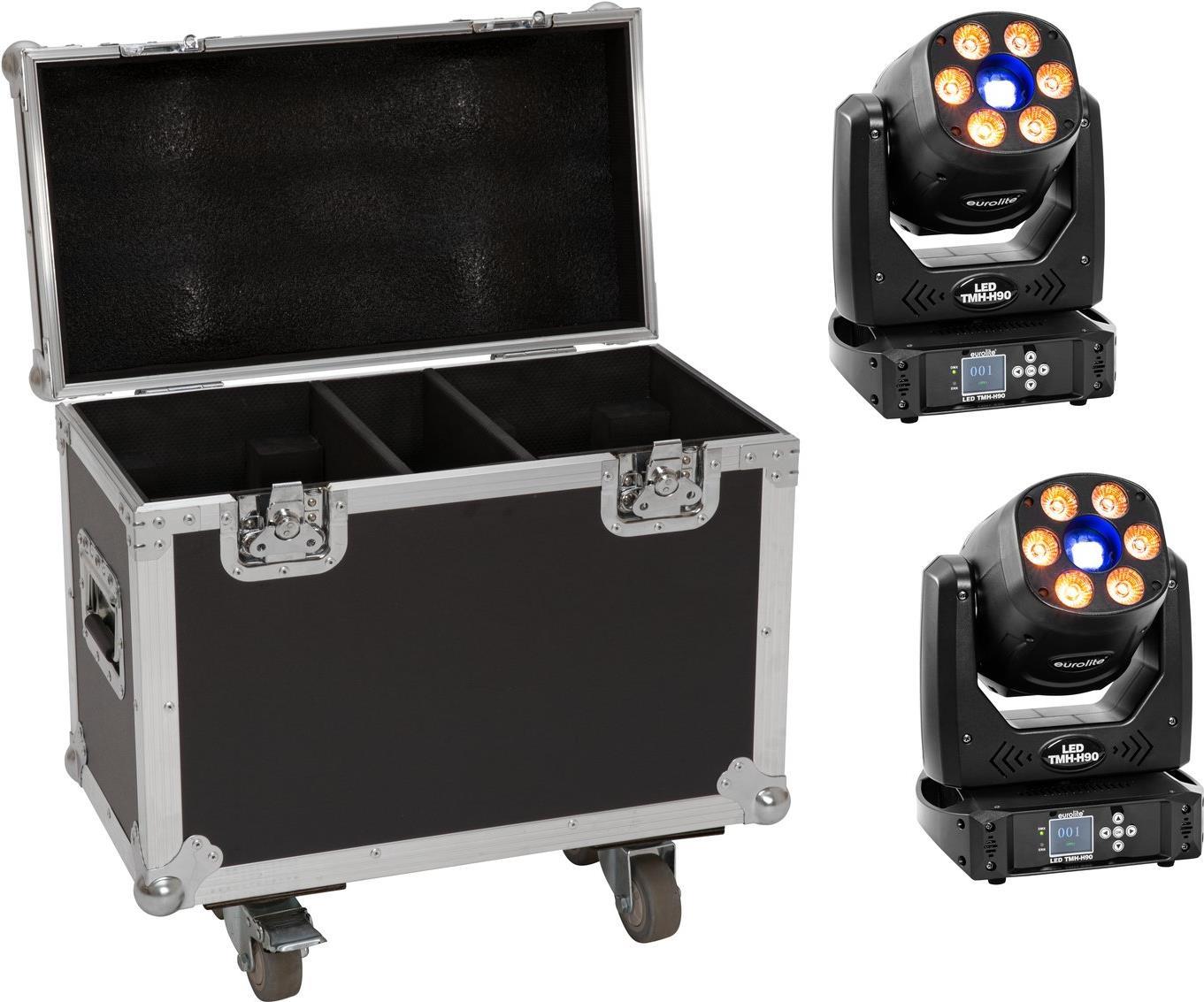 EUROLITE Set 2x LED TMH-H90 + Case mit Rollen (20000928) von Eurolite