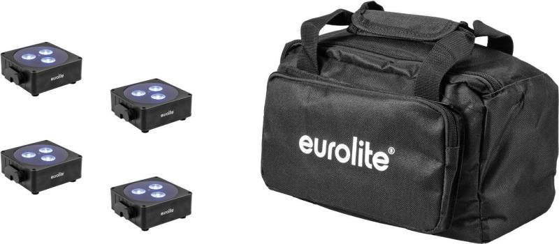 EUROLITE Set 4x AKKU Flat Light 3 sw + Soft-Bag (20000474) von Eurolite