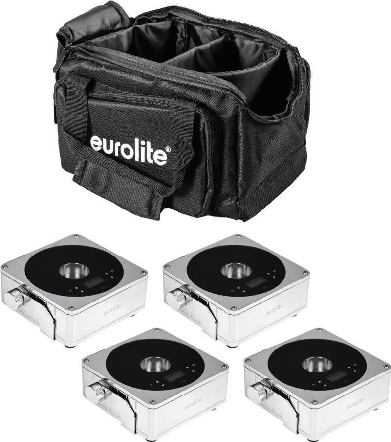 EUROLITE Set 4x AKKU IP Flat Light 1 chrom + Soft-Bag (20000425) von Eurolite
