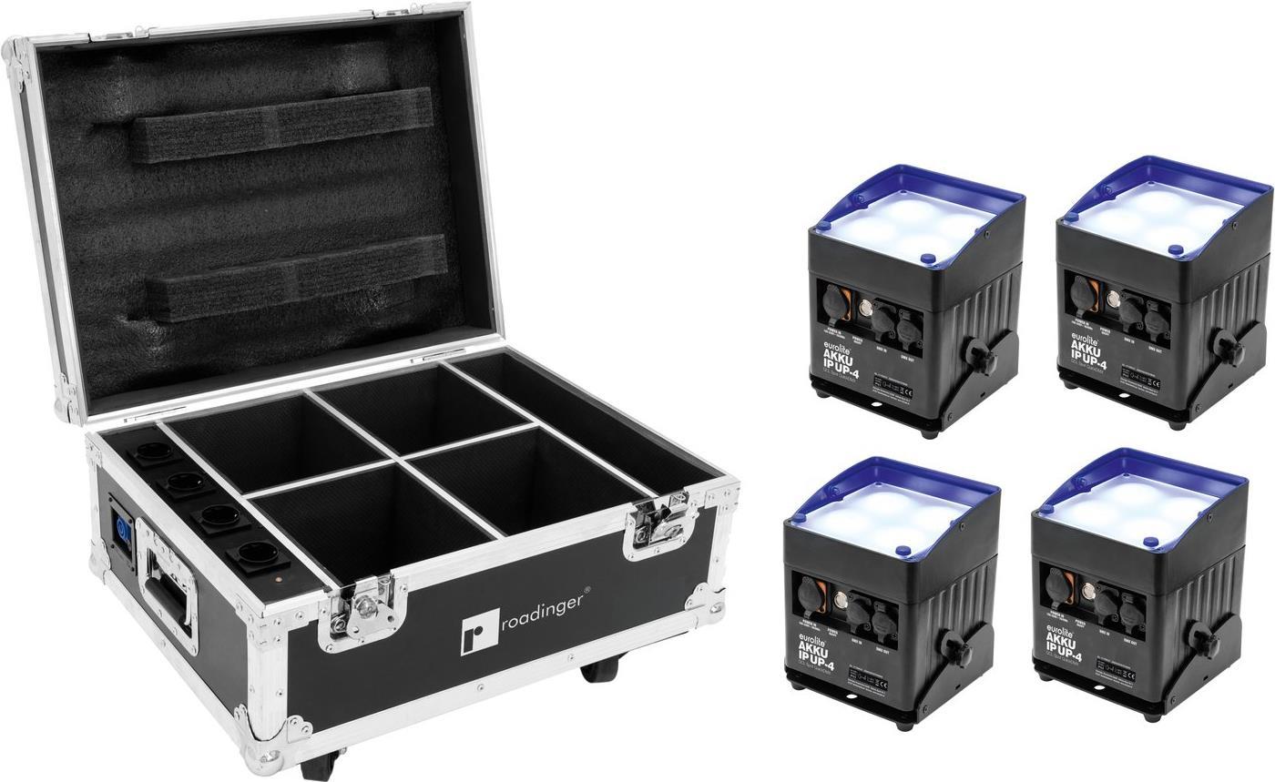 EUROLITE Set 4x AKKU IP UP-4 QCL Spot QuickDMX + Case mit Ladefunktion (20000546) von Eurolite