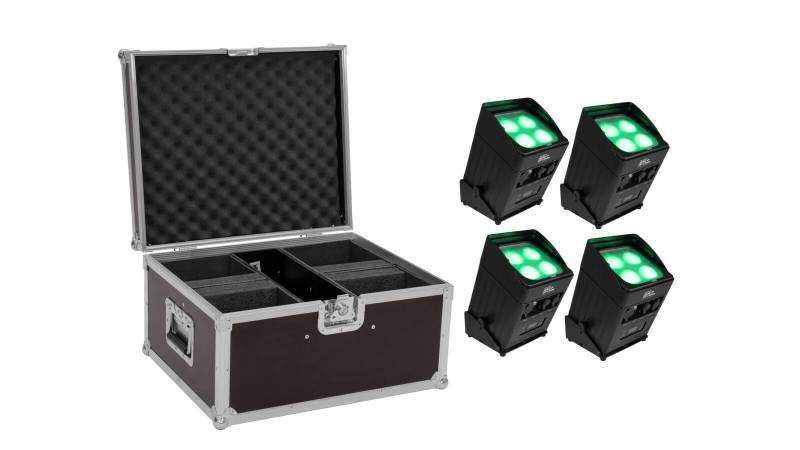 EUROLITE Set 4x AKKU UP-4 Entry QCL Spot QuickDMX + Case von Eurolite