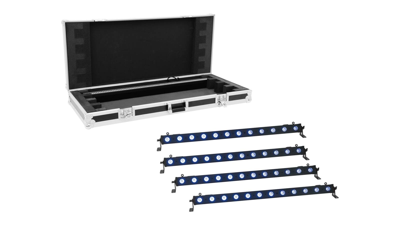 EUROLITE Set 4x LED BAR-12 QCL RGB+UV Leiste + Case von Eurolite