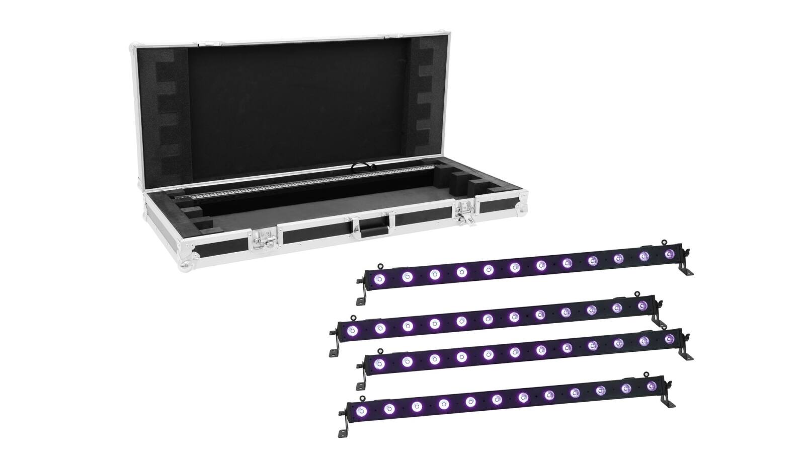 EUROLITE Set 4x LED BAR-12 UV Leiste + Case von Eurolite