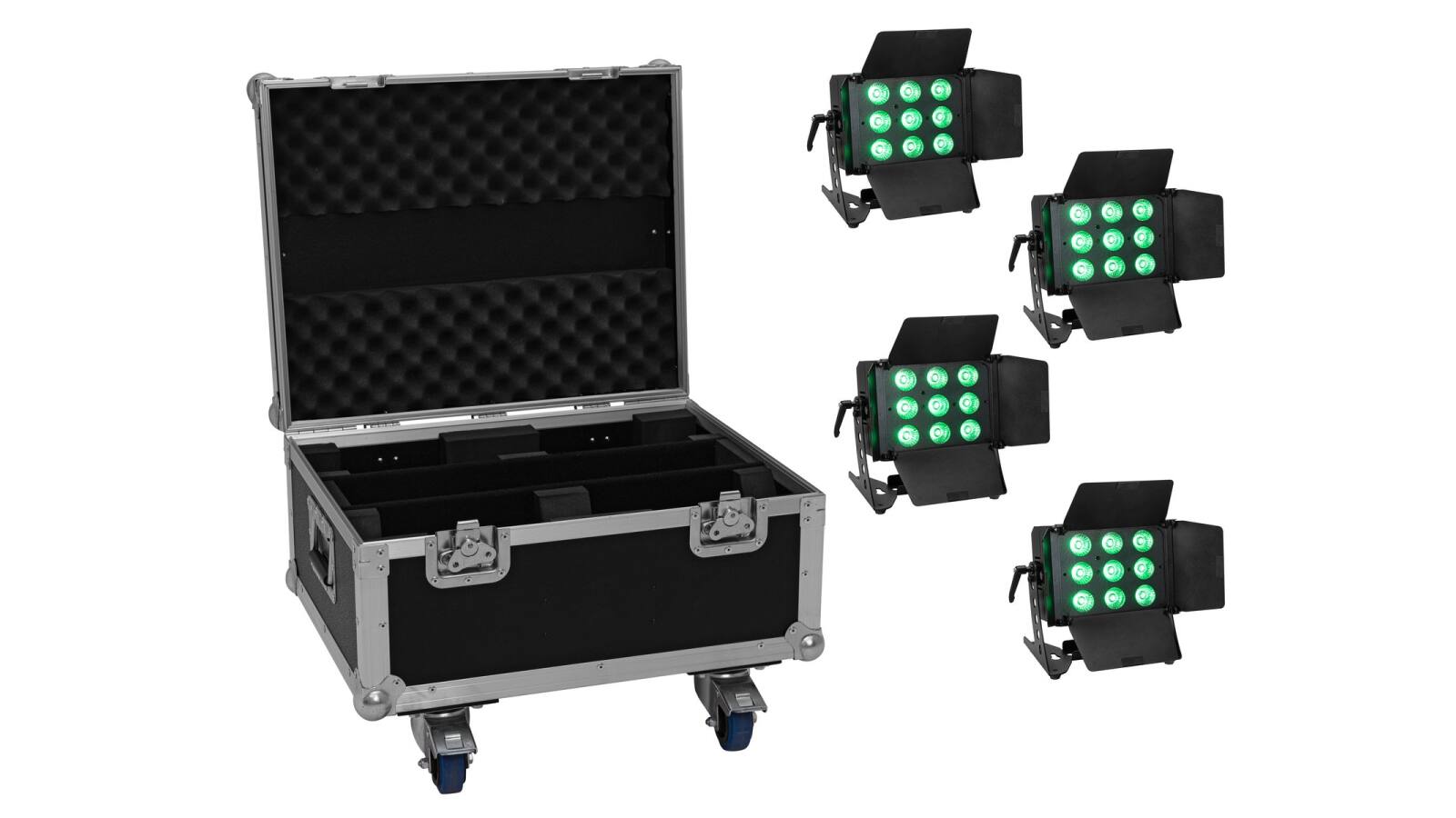 EUROLITE Set 4x LED CLS-9 QCL RGB/WW 9x7W + Case EUROLITE Set 4x LED CLS-9 QCL RGB/WW 9x7W + Case von Eurolite