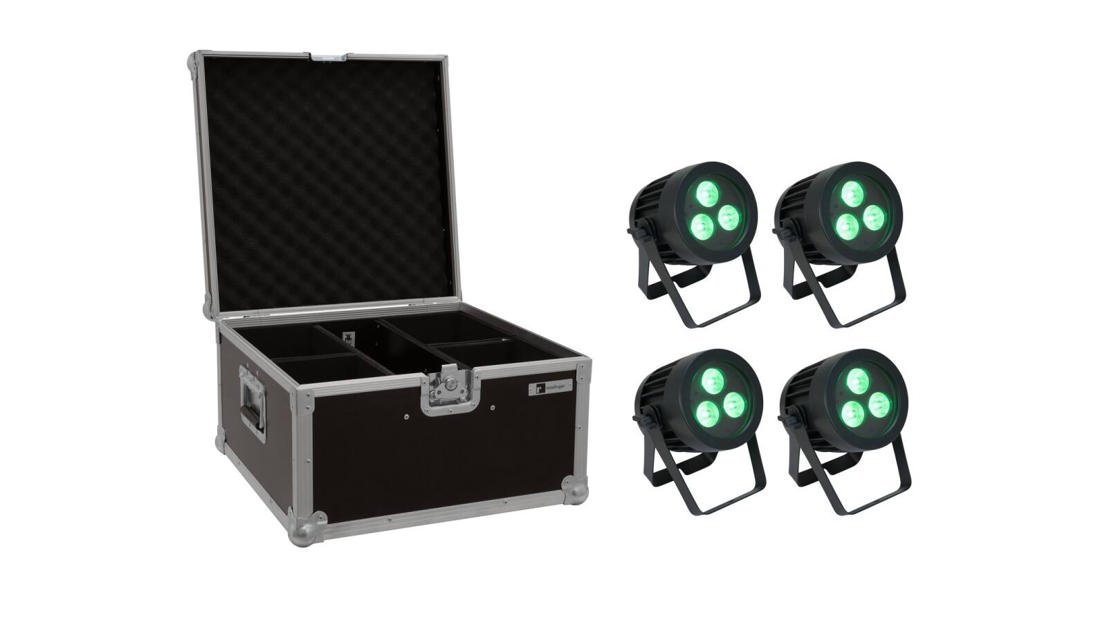 EUROLITE Set 4x LED IP PAR 3x8W QCL Spot + Case EUROLITE Set 4x LED IP PAR 3x8W QCL Spot + Case von Eurolite