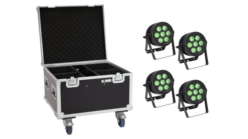 EUROLITE Set 4x LED IP PAR 7x9W SCL Spot + Case mit Rollen EUROLITE Set 4x LED IP PAR 7x9W SCL Spot + Case mit Rollen von Eurolite