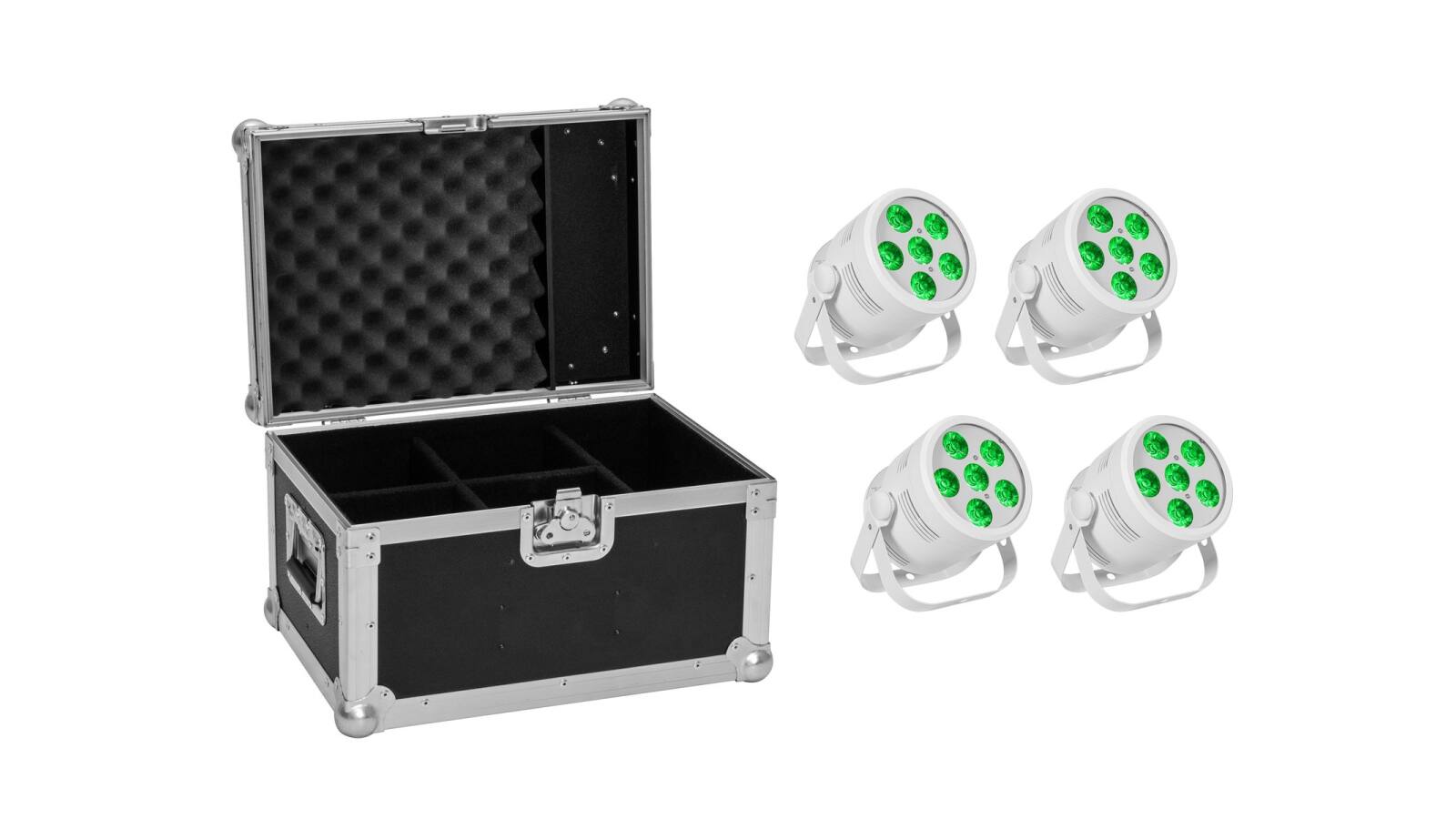 EUROLITE Set 4x LED Silent PAR 6 QCL Floor ws + Case von Eurolite