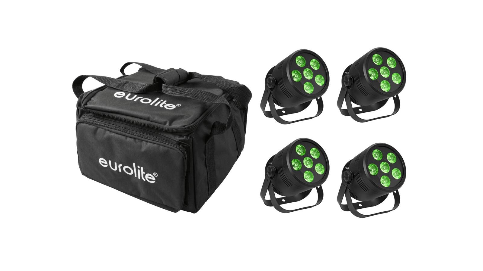 EUROLITE Set 4x LED Silent Par 6 QCL Floor sw + Soft-Bag von Eurolite