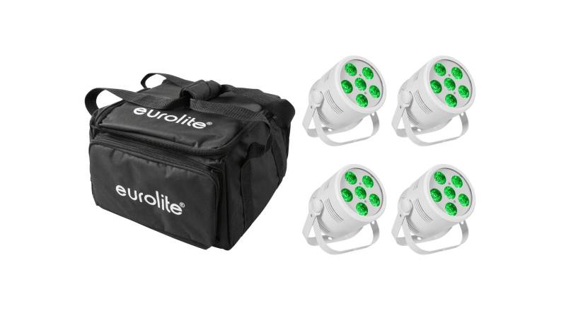EUROLITE Set 4x LED Silent Par 6 QCL Floor ws + Soft-Bag von Eurolite