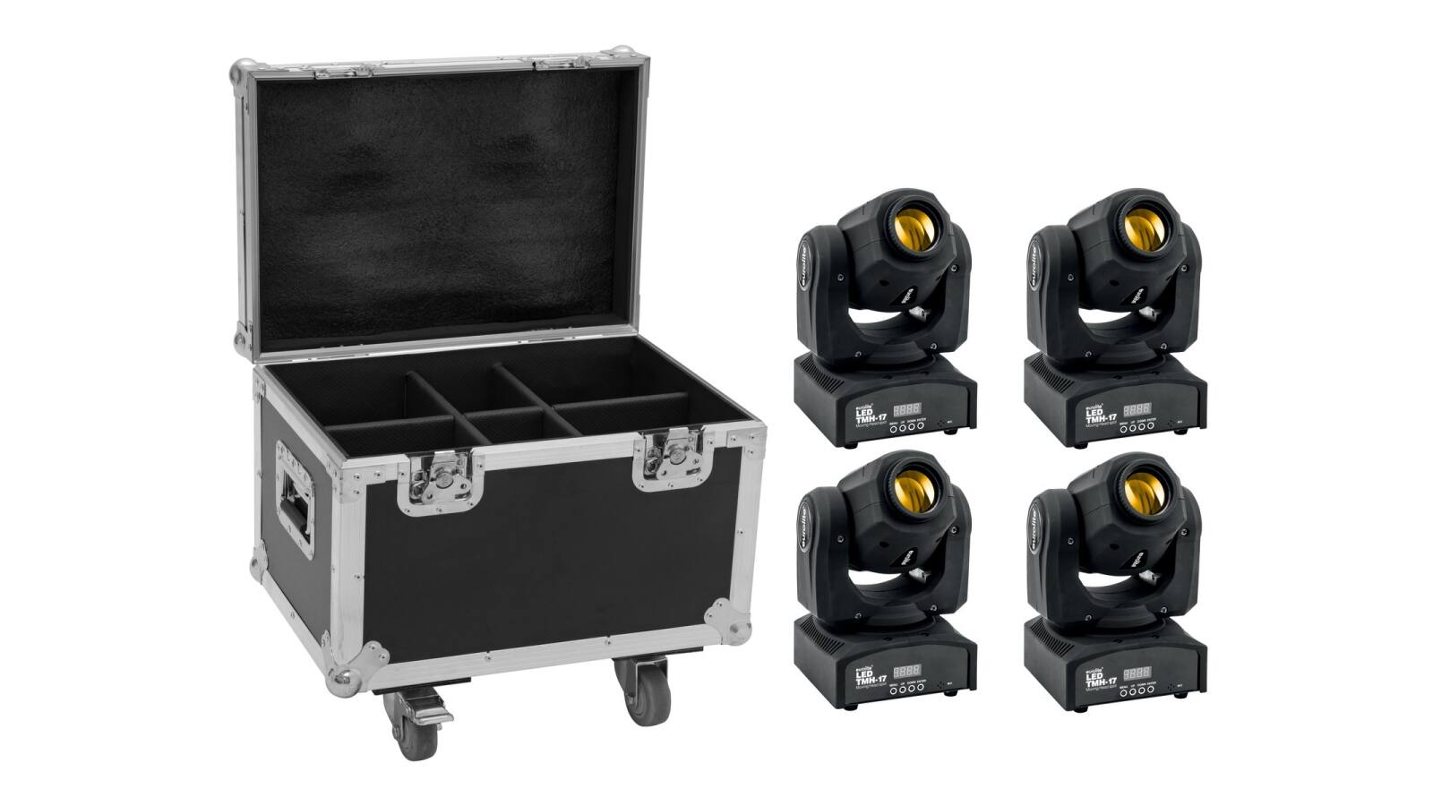 EUROLITE Set 4x LED TMH-17 Spot + Case mit Rollen EUROLITE Set 4x LED TMH-17 Spot + Case mit Rollen von Eurolite
