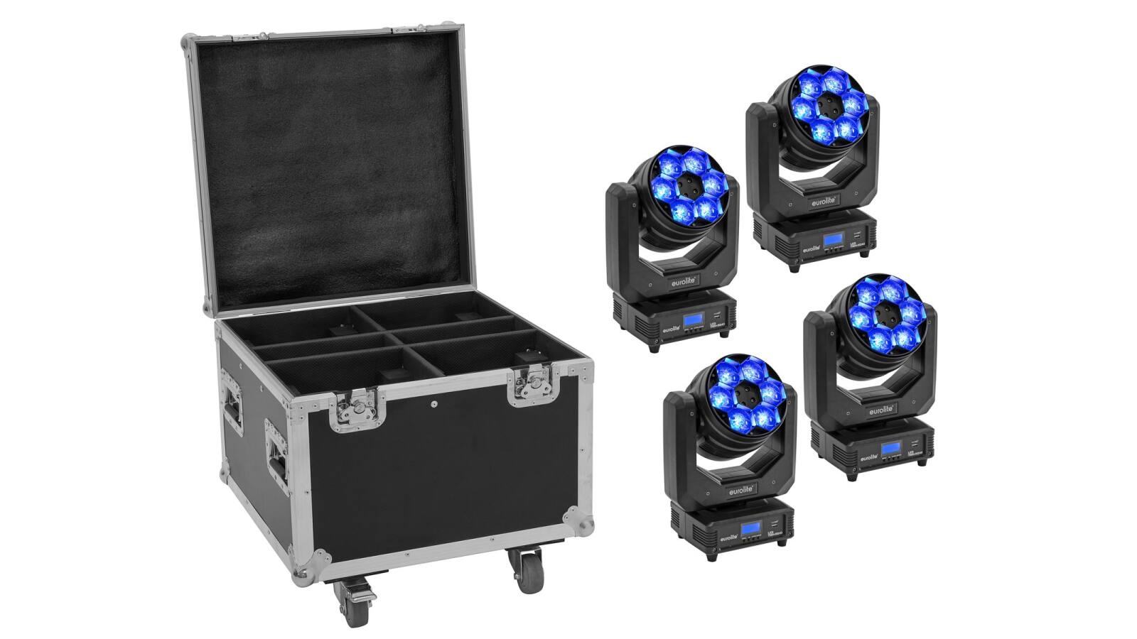 EUROLITE Set 4x LED TMH-H240 Beam/Wash/Flowereffekt + Case EUROLITE Set 4x LED TMH-H240 Beam/Wash/Flowereffekt + Case von Eurolite