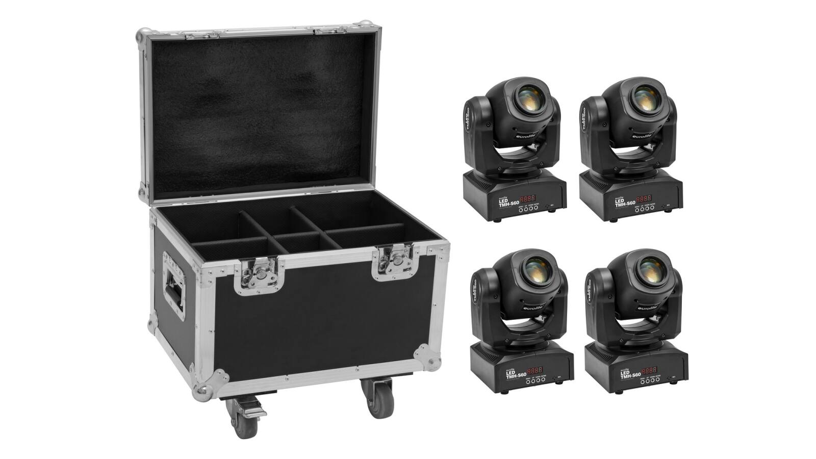 EUROLITE Set 4x LED TMH-S60 Moving-Head-Spot + Case EUROLITE Set 4x LED TMH-S60 Moving-Head-Spot + Case von Eurolite