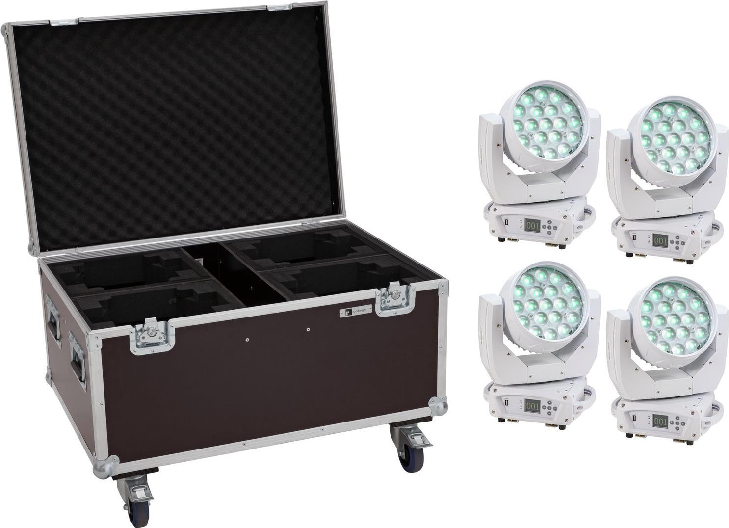 EUROLITE Set 4x LED TMH-X4 Moving-Head Wash Zoom ws + Case mit Rollen (20000954) von Eurolite