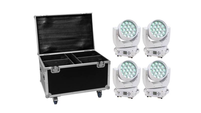 EUROLITE Set 4x LED TMH-X4 weiß + Case mit Rollen von Eurolite