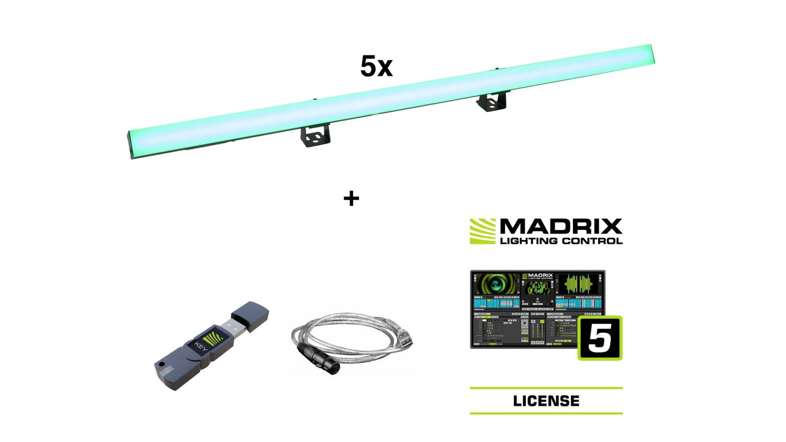 EUROLITE Set 5x LED PR-100/32 Pixel DMX Rail + Madrix Software EUROLITE Set 5x LED PR-100/32 Pixel DMX Rail + Madrix Software von Eurolite