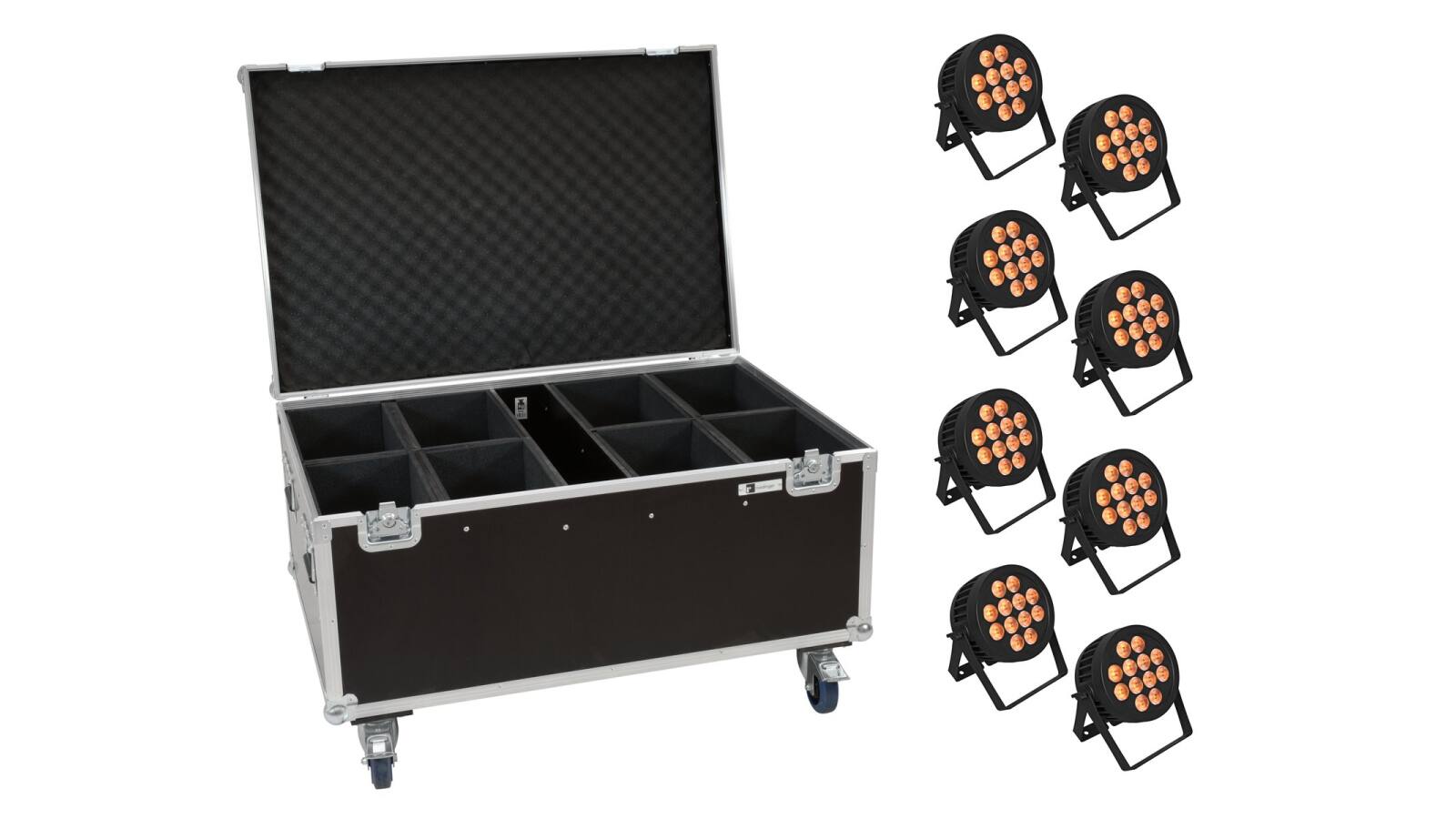 EUROLITE Set 8x LED IP PAR 12x9W SCL Spot + Case mit Rollen EUROLITE Set 8x LED IP PAR 12x9W SCL Spot + Case mit Rollen von Eurolite