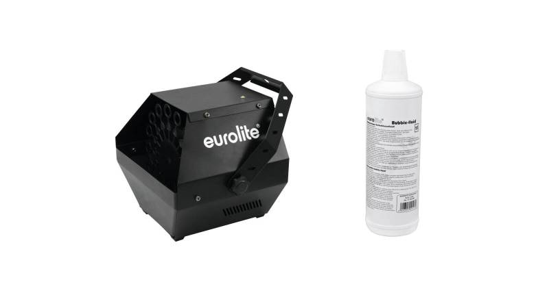 EUROLITE Set B-90 Seifenblasenmaschine schwarz + Seifenblasenfluid 1l von Eurolite